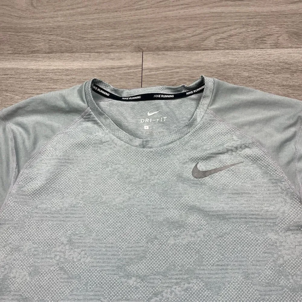 Nike Shirt Mens Large Green Running Active Training Dri Fit